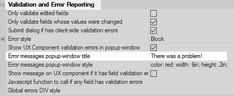 Setting a new error message title